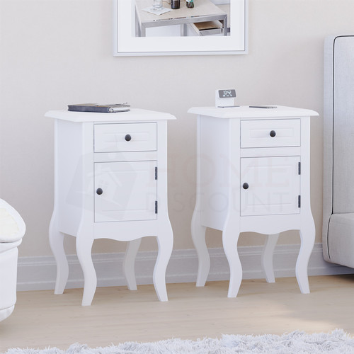 White bedside table - bedside, nightstand