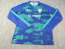 Six5Six India Goalkeeper Shirt Mens XXL Long Sleeve Blue Green Hero Sponsor Foot