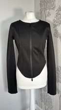 Maniere De Voir New Black Neoprene Double Zip Stretchy Top Bodice Size 16
