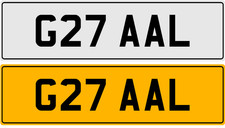 G27 AAL OLD STYLE 3X3 NUMBER PLATE ANN AMY ASH ADA ALF ALS AVA ANDY NUMBER PLATE