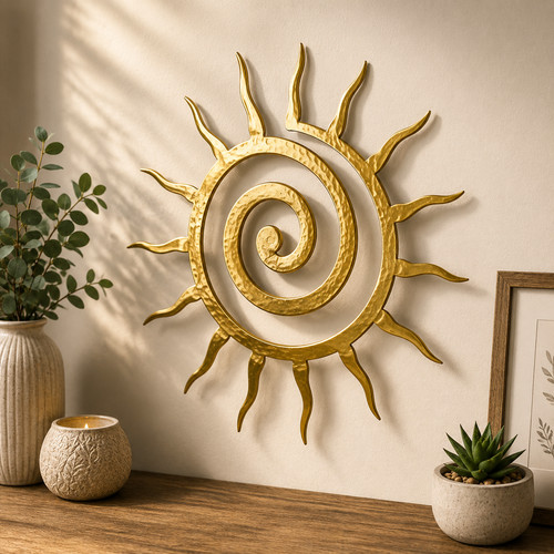 Antique metal wall art coiled - antique,