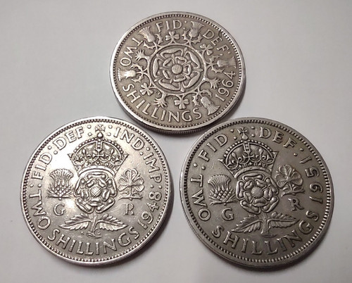 Two shillings florin coins - florin,
