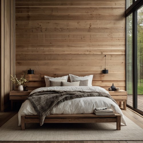 Thermally modified wood wall - modified,