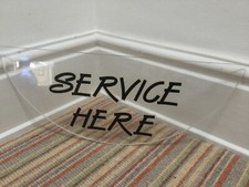 Vintage 1960's Acrylic "Service Here" Shop Bingo Hall Hanging Sign Film Prop