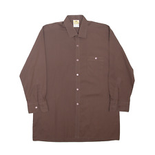 CLUB Mens Plain Shirt Brown Long Sleeve M