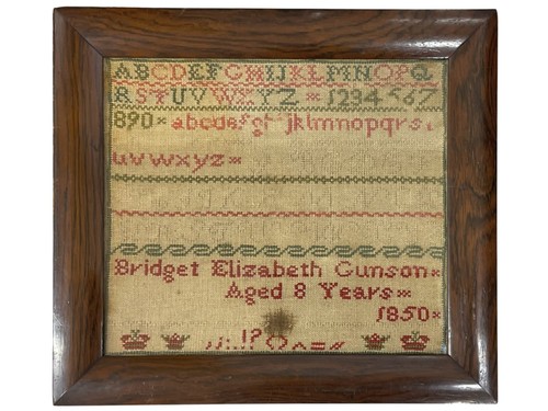 Antique needlework sampler - antique,