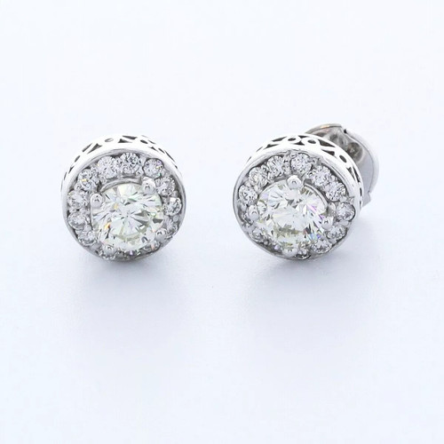 Solid 14k white gold stud - 14k,