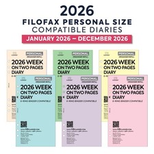 2026 Filofax Personal COMPATIBLE Week on two pages diary refill insert