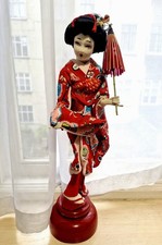 Authentic Vintage Handcrafted Japanese Geisha doll /Kyoto Ningyo Music Box 17"