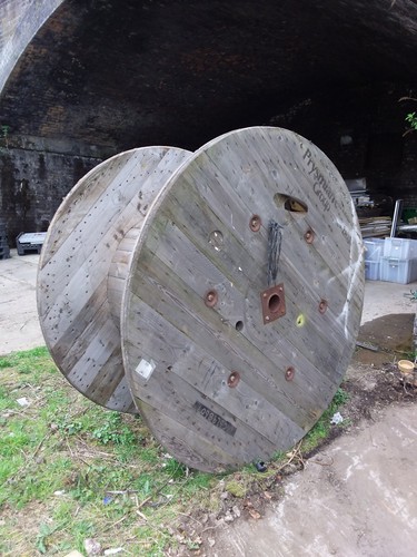 Large wooden cable - wooden, heavy
