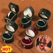 Vintage Heart Ring Box Wedding Ring Case Jewelry Gifts Engagement Ring Storage