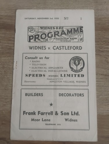 Widnes v castleford - 3/11/56,