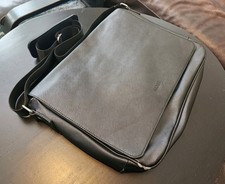 moss mens black faux leather cross body messenger bag