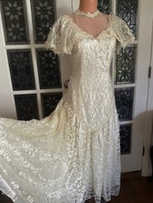 VTG Wedding Dress Ivory Satin