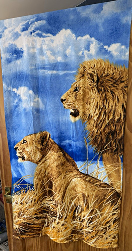 Lion animal print - beach, towel