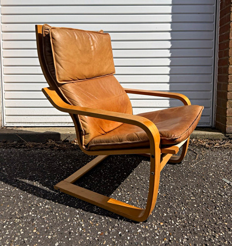 Ikea poäng brown leather - brown,