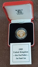 1989 ROYAL MINT PIEDFORT SILVER ONE POUND COIN