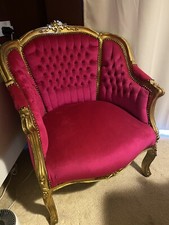 French Louis Pink Velvet Arm