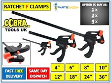 6" 8" 10"12" 18" 24" 36" Wood Working F Clamp Grip Ratchet Quick Release Squeeze