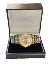 Gents Longines Presence Bullseye Linen Dial Two Tone Stainless Watch Working