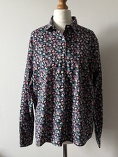 Oxford Shirt Co size 12 liberty print floral flowers black pink womens blouse