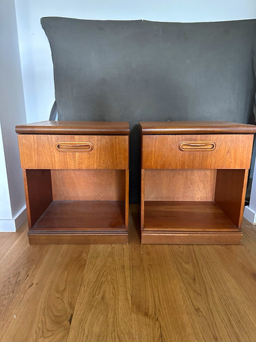 Pair mid century bedside - of,