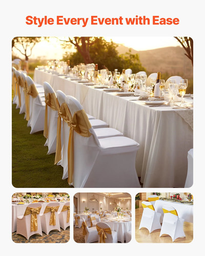 150 pcs white chair covers - white,