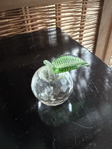 Vintage crystal glass - glass, apple