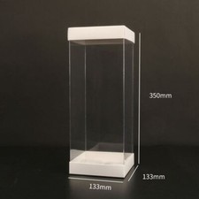 Sleek Transparent Tall PVC Gift Boxes with White Cardboard Accents Crystal Clear