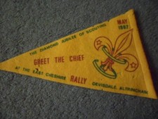 SCOUTS DIAMOND JUBILLEE MAY 1967 GREET THE CHIEF PENANT