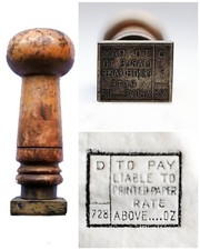GPO Post Office Instructional Hand Stamp "TO PAY LIABLE TO PRINTED PAPER RATE" 