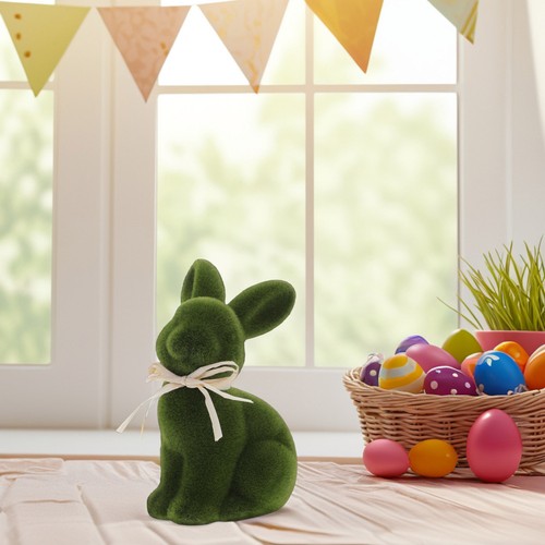 Flocked bunny rabbit - flocked,