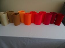 Freestyle disco dance costumes - 3",4" 6" pony tail cones Reds, oranges & skin t