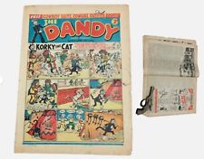 Vtg Dandy Comic Prize Free Gift Stick Em Up Rare Toy+ Comic #543 April 1952 Wfg 