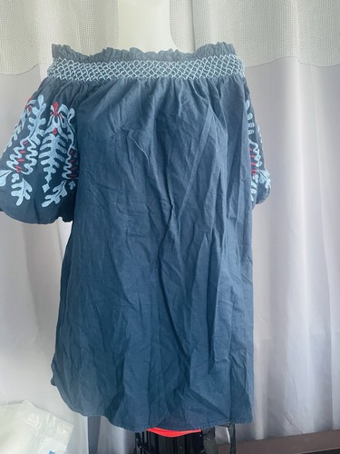 Zara navy blue embroidered off - zara,