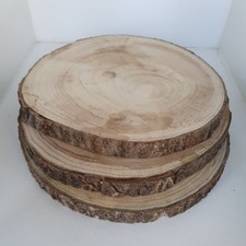 3x Rustic Hardwood Log Slices