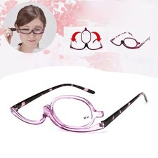 Magnifying Make Up Makeup Glasses Flip Down Lenses Colourful Frame +1.0-4.0
