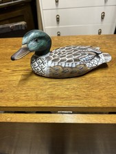 Hand painted wooden mallard - painted,