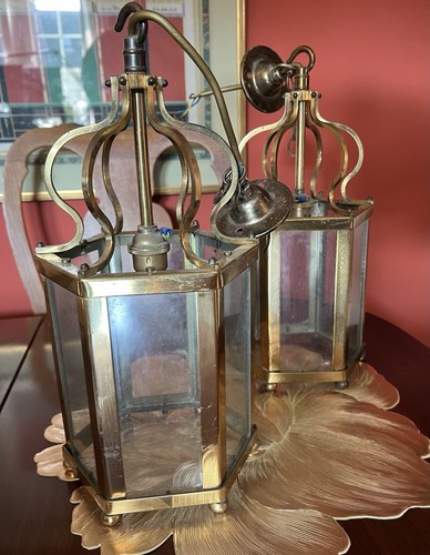Pair vintage antique brass - vintage,