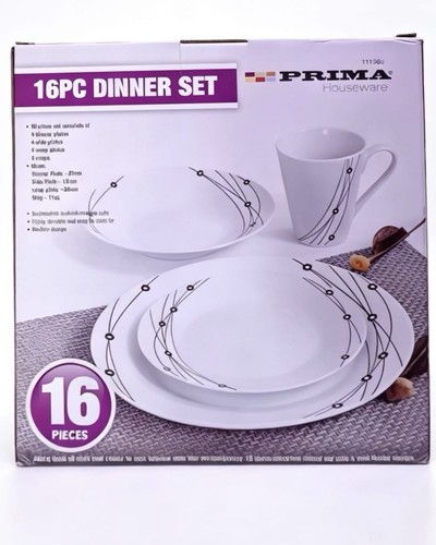 Piece dinner set white with - set,