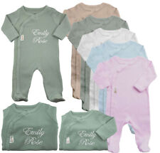 Baby Personalised Embroidered Sleepsuit Babygrow All In One Cotton