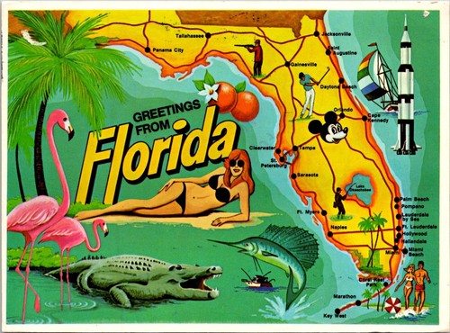 Greetings from florida - fl, map