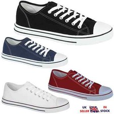 Mens Trainers Lace Up Canvas