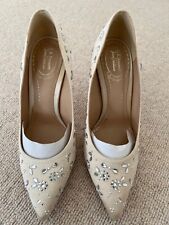 LK Bennett X Jenny Packham Jewelled Fern Ivory Shoes Size 4 37 Prom Wedding
