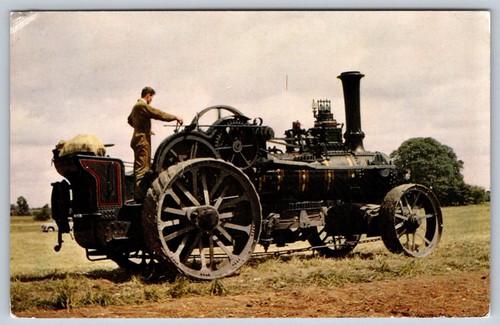 Vintage fowler ploughing - vintage,