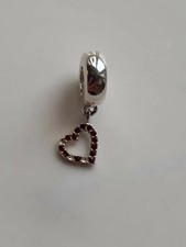 TRUTH silver PK 925 red cz heart bracelet charm bead *see pictures 