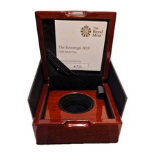 2019 Royal Mint   Sovereign Gold  Proof, Box, coa and booklet. No COIN.