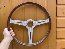 Vintage Walsall Wooden Steering Wheel 16" classic car wheel