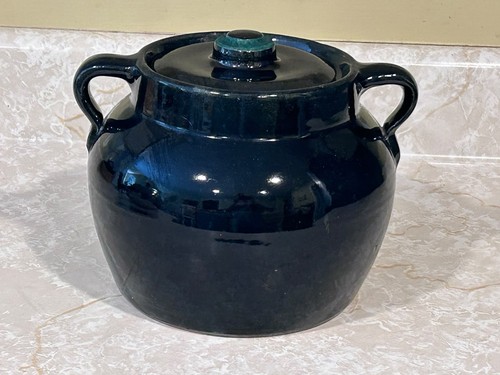 Antique black glazed stoneware - black,