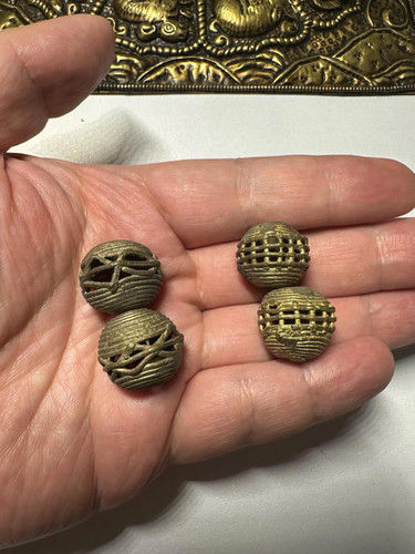 Handmade african brass beads - african,